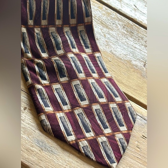 Vintage Robert Talbott Studio Britches 100% Silk Tie -Burgundy/Grey/Black EUC - Picture 3 of 10